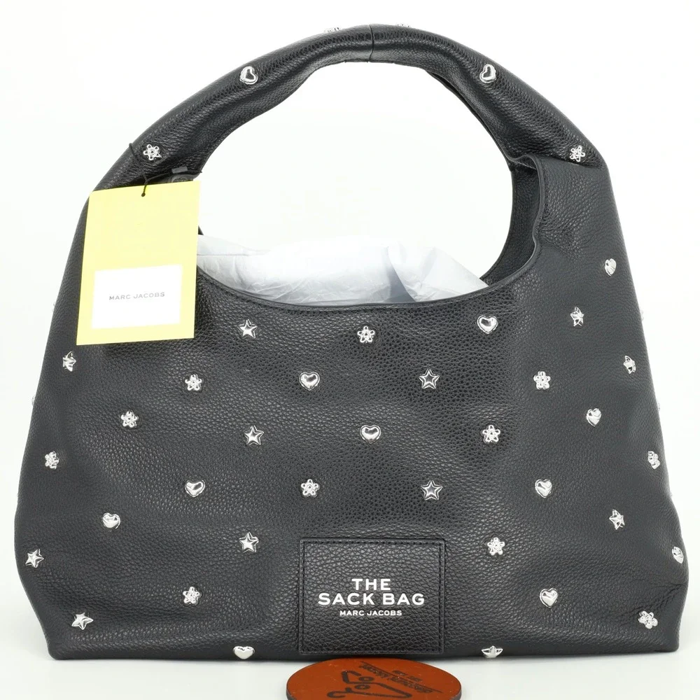 Marc Jacobs The Sack Bag Studded Leather Hobo Removable Zip Pouch NWT $695 - Picture 2 of 16